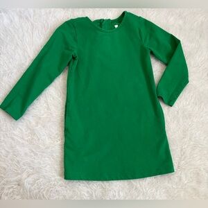 Primary Girls' Emerald Green Long Sleeve Dress with Two Side Pockets